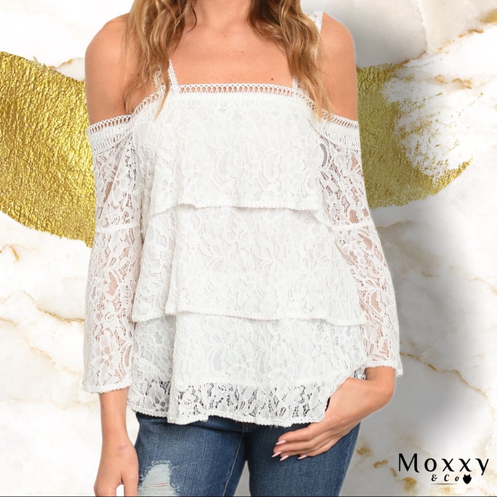 Ivory Ruffles Blouse 🤍